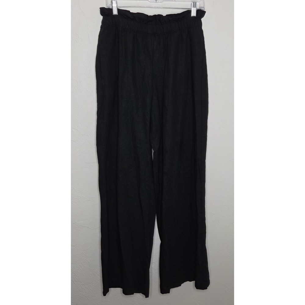 Express Wide Leg Super High Rise Black Womens Small Palazzo Elastic Waist Pants